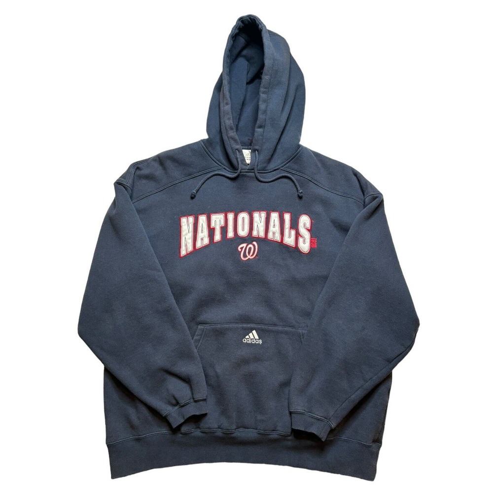 Adidas Washington Nationals Pullover Logo Hoodie Size XL Blue MLB Baseball